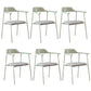 Contemporary Style Dining Chair Metal Open Back Dining Arm Chair Light Green Dark Gray 6 Piece Set Clearhalo 'Dining Chairs' 'Dining Tables & Seating' 'dining_chair' 'furn' 'furn_dining_chair' 'Furniture' 'Kitchen & Dining Furniture' 6035493