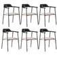 Contemporary Style Dining Chair Metal Open Back Dining Arm Chair Black Gray 6 Piece Set Clearhalo 'Dining Chairs' 'Dining Tables & Seating' 'dining_chair' 'furn' 'furn_dining_chair' 'Furniture' 'Kitchen & Dining Furniture' 6035494