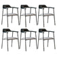 Contemporary Style Dining Chair Metal Open Back Dining Arm Chair Black Dark Gray 6 Piece Set Clearhalo 'Dining Chairs' 'Dining Tables & Seating' 'dining_chair' 'furn' 'furn_dining_chair' 'Furniture' 'Kitchen & Dining Furniture' 6035496
