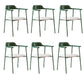 Contemporary Style Dining Chair Metal Open Back Dining Arm Chair Green Light Gray 6 Piece Set Clearhalo 'Dining Chairs' 'Dining Tables & Seating' 'dining_chair' 'furn' 'furn_dining_chair' 'Furniture' 'Kitchen & Dining Furniture' 6035499