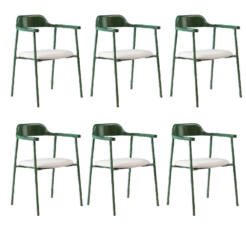 Contemporary Style Dining Chair Metal Open Back Dining Arm Chair Green Light Gray 6 Piece Set Clearhalo 'Dining Chairs' 'Dining Tables & Seating' 'dining_chair' 'furn' 'furn_dining_chair' 'Furniture' 'Kitchen & Dining Furniture' 6035499