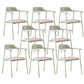Contemporary Style Dining Chair Metal Open Back Dining Arm Chair Light Green Gray 8 Piece Set Clearhalo 'Dining Chairs' 'Dining Tables & Seating' 'dining_chair' 'furn' 'furn_dining_chair' 'Furniture' 'Kitchen & Dining Furniture' 6035501