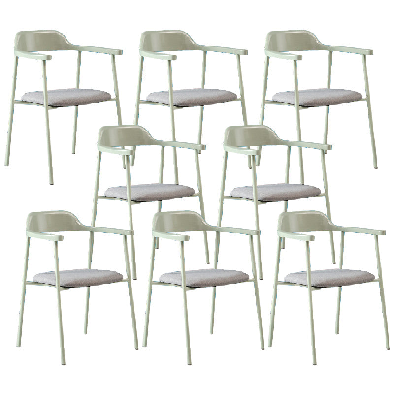 Contemporary Style Dining Chair Metal Open Back Dining Arm Chair Light Green Dark Gray 8 Piece Set Clearhalo 'Dining Chairs' 'Dining Tables & Seating' 'dining_chair' 'furn' 'furn_dining_chair' 'Furniture' 'Kitchen & Dining Furniture' 6035502