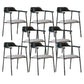Contemporary Style Dining Chair Metal Open Back Dining Arm Chair Black Dark Gray 8 Piece Set Clearhalo 'Dining Chairs' 'Dining Tables & Seating' 'dining_chair' 'furn' 'furn_dining_chair' 'Furniture' 'Kitchen & Dining Furniture' 6035503