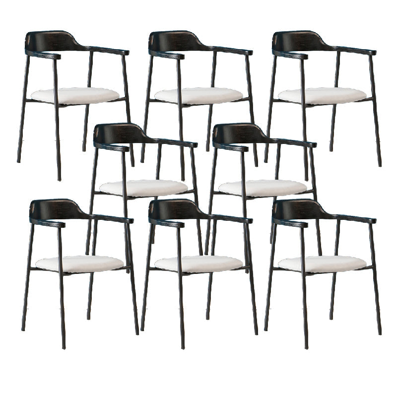 Contemporary Style Dining Chair Metal Open Back Dining Arm Chair Black Light Gray 8 Piece Set Clearhalo 'Dining Chairs' 'Dining Tables & Seating' 'dining_chair' 'furn' 'furn_dining_chair' 'Furniture' 'Kitchen & Dining Furniture' 6035504