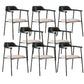Contemporary Style Dining Chair Metal Open Back Dining Arm Chair Black Gray 8 Piece Set Clearhalo 'Dining Chairs' 'Dining Tables & Seating' 'dining_chair' 'furn' 'furn_dining_chair' 'Furniture' 'Kitchen & Dining Furniture' 6035505