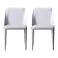 Sillas de comedor sin brazo de cuero sintética silla lateral de comedor moderno