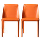 Sillas de comedor sin brazo de cuero sintética silla lateral de comedor moderno