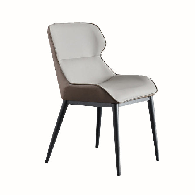 Industriële lage rug eetstoelen faux lederen armloze zijstoel