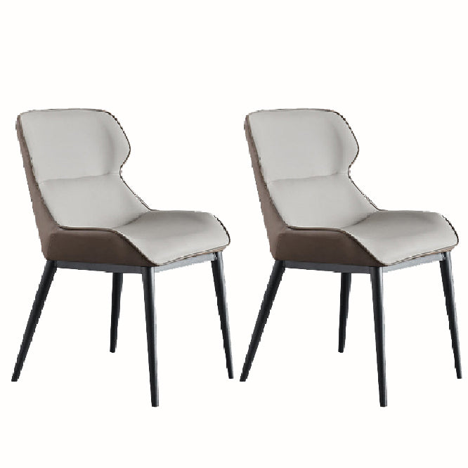 Industriële lage rug eetstoelen faux lederen armloze zijstoel