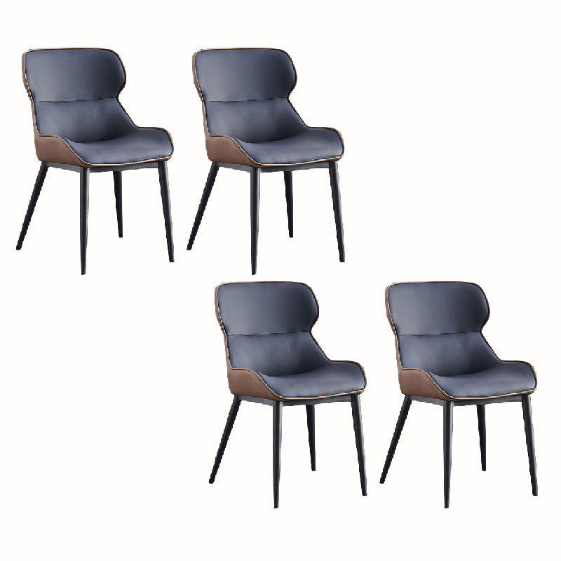 Industriële lage rug eetstoelen faux lederen armloze zijstoel