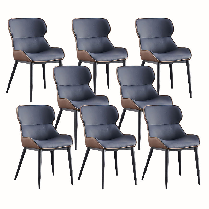 Industriële lage rug eetstoelen faux lederen armloze zijstoel