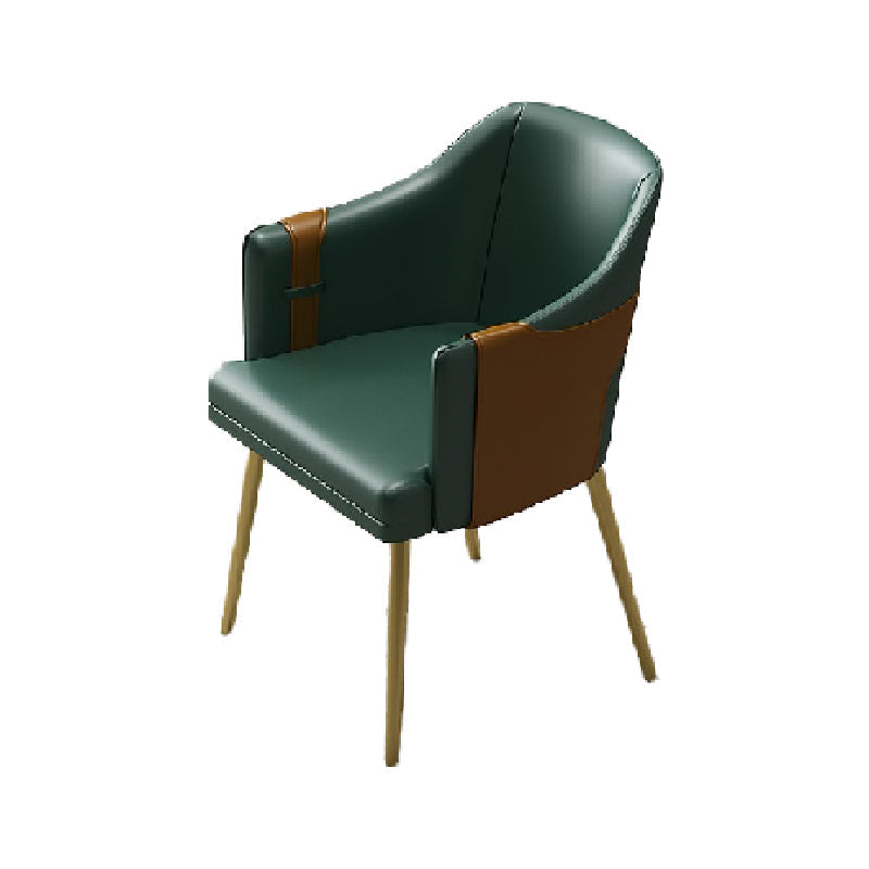 Silla de comedor de cuero tapizado de comedor de estilo glamoroso