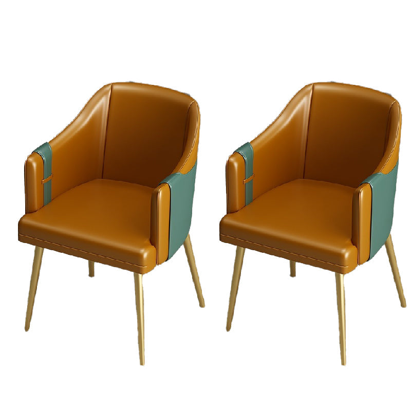 Silla de comedor de cuero tapizado de comedor de estilo glamoroso