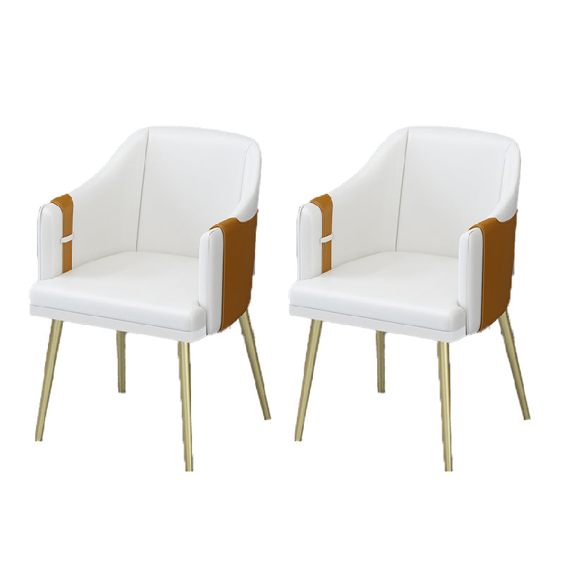 Silla de comedor de cuero tapizado de comedor de estilo glamoroso