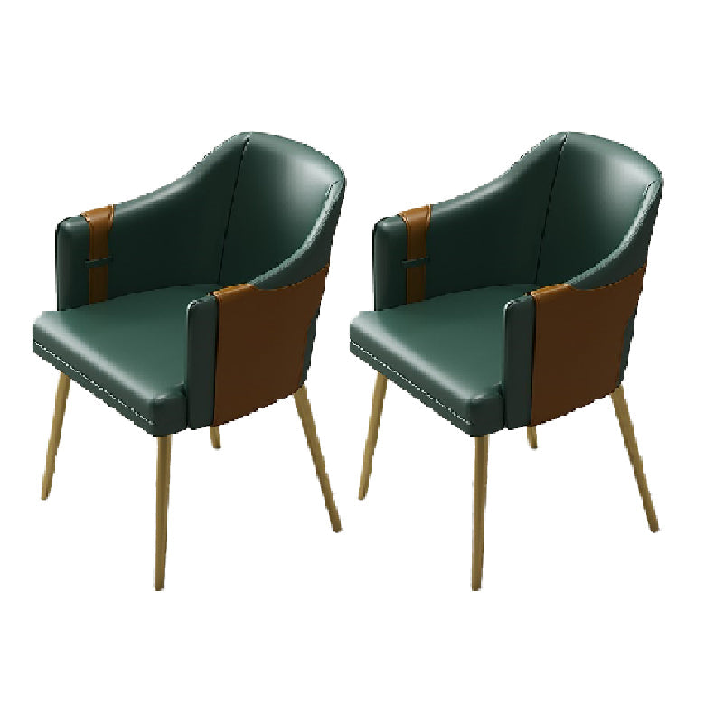 Silla de comedor de cuero tapizado de comedor de estilo glamoroso