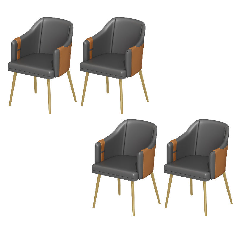 Silla de comedor de cuero tapizado de comedor de estilo glamoroso