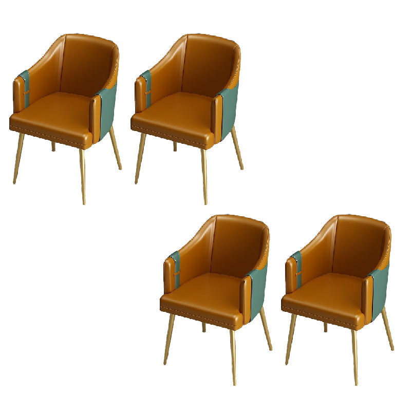 Silla de comedor de cuero tapizado de comedor de estilo glamoroso