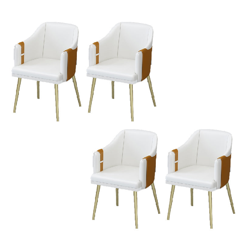 Silla de comedor de cuero tapizado de comedor de estilo glamoroso