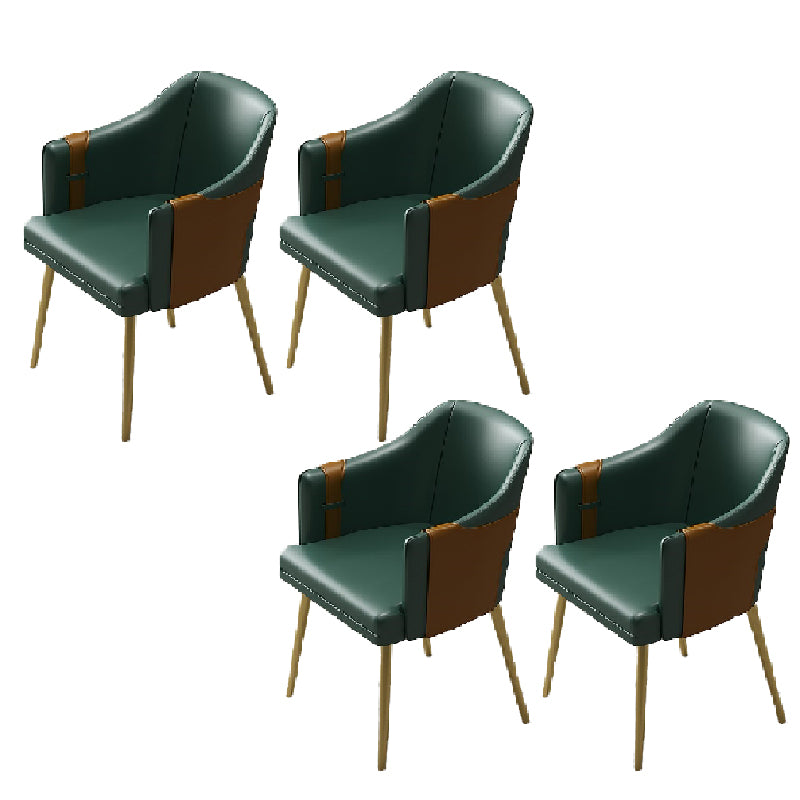 Silla de comedor de cuero tapizado de comedor de estilo glamoroso