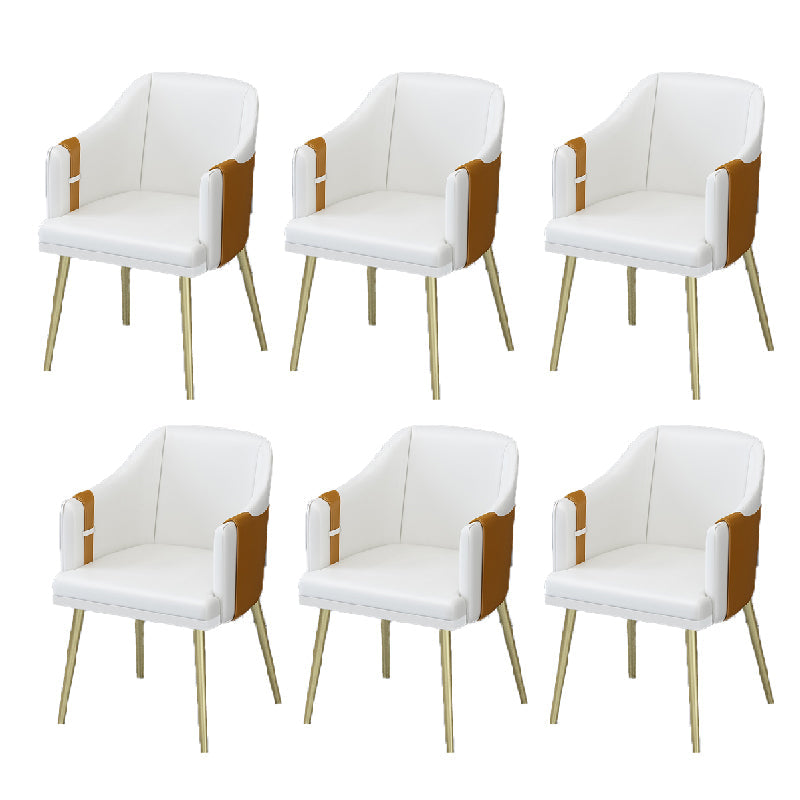Silla de comedor de cuero tapizado de comedor de estilo glamoroso