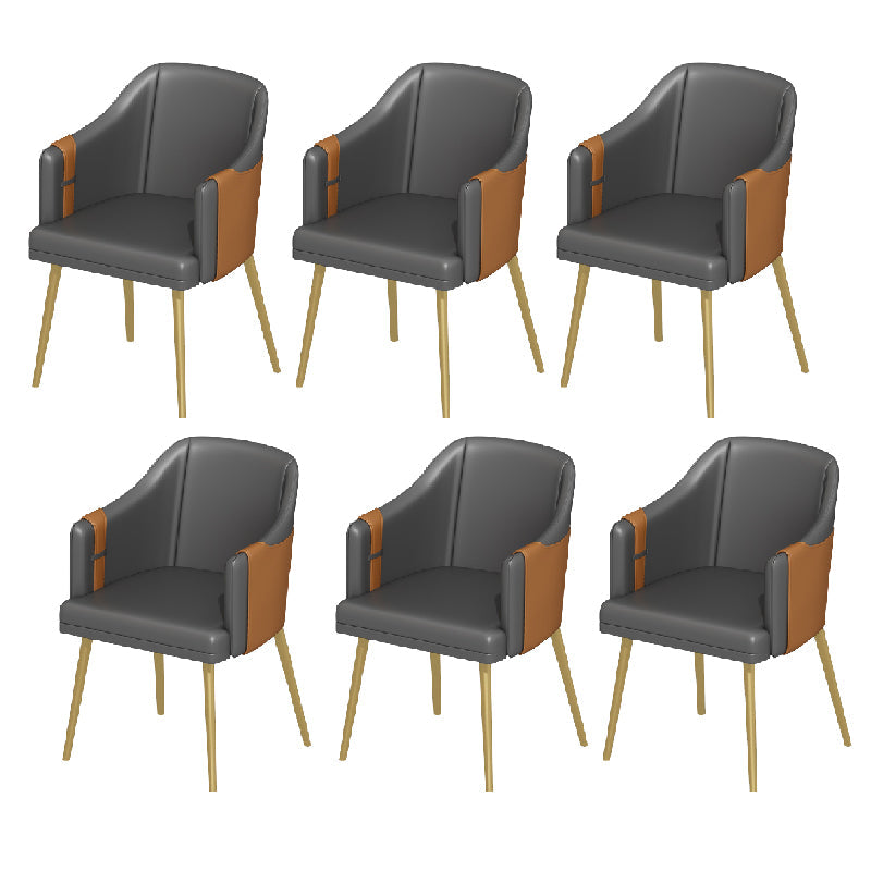 Silla de comedor de cuero tapizado de comedor de estilo glamoroso