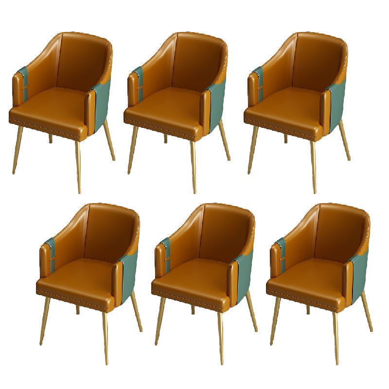 Silla de comedor de cuero tapizado de comedor de estilo glamoroso