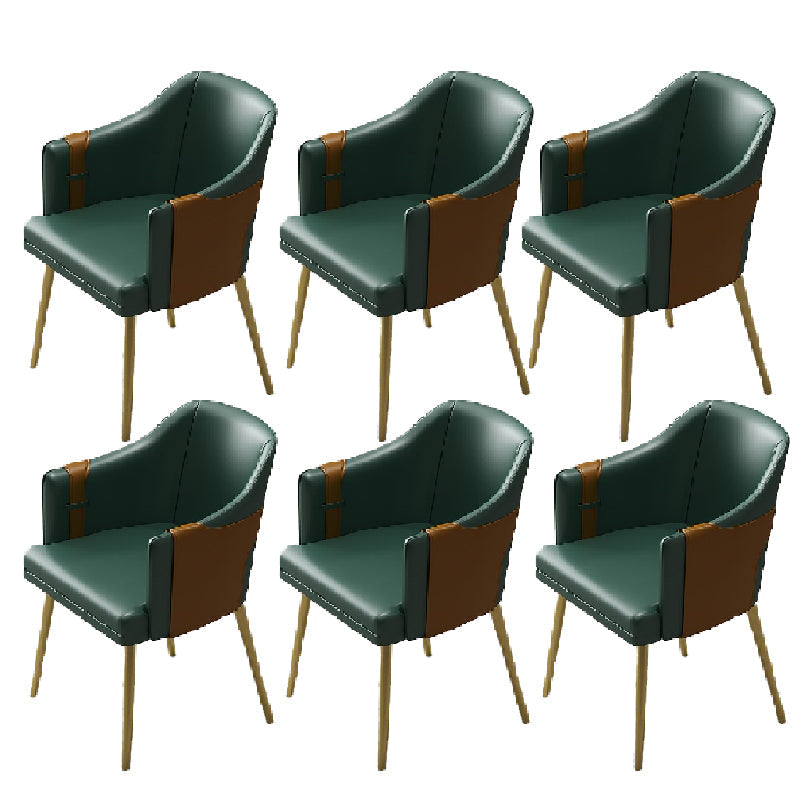 Silla de comedor de cuero tapizado de comedor de estilo glamoroso