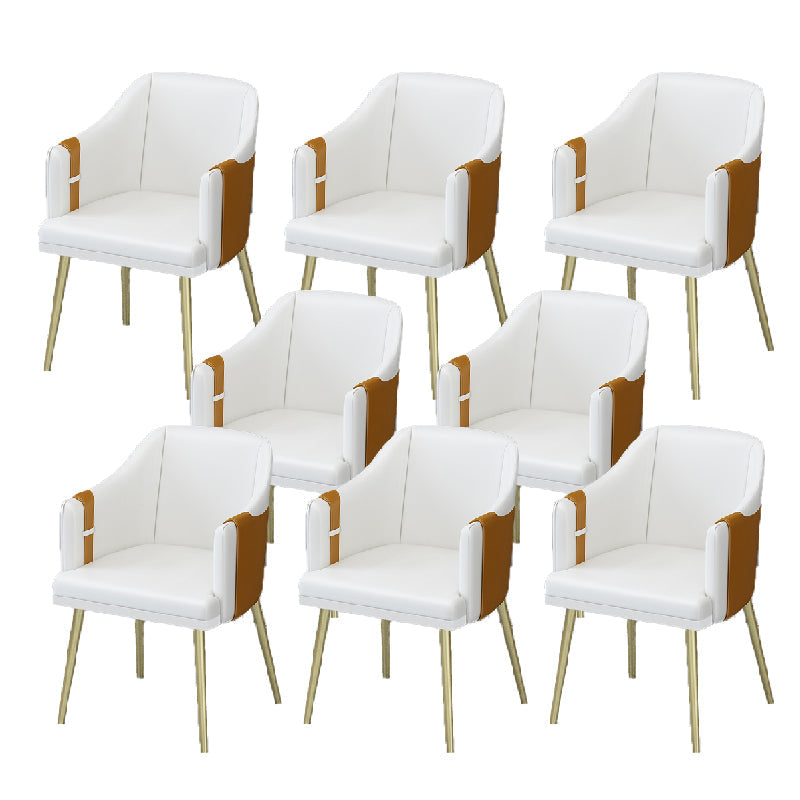 Silla de comedor de cuero tapizado de comedor de estilo glamoroso