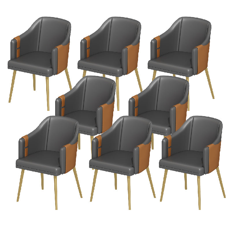 Silla de comedor de cuero tapizado de comedor de estilo glamoroso