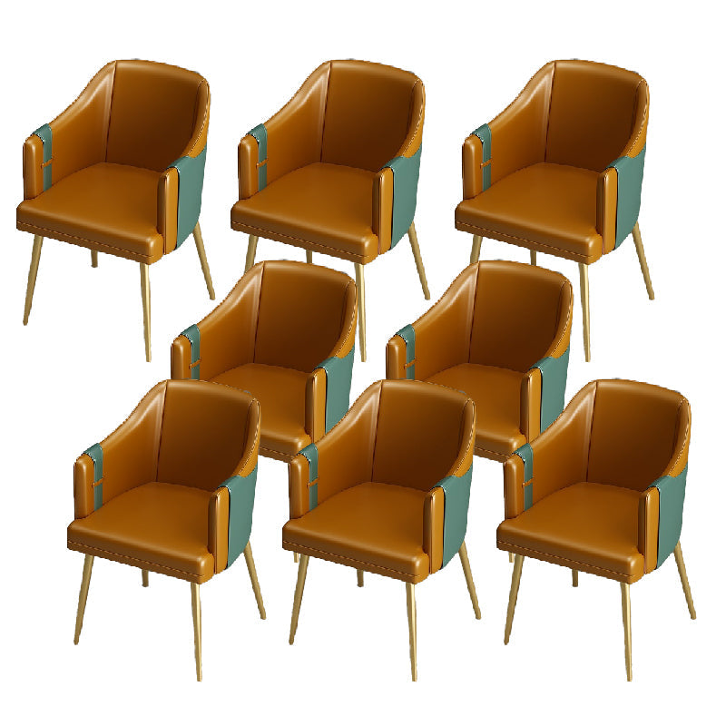 Silla de comedor de cuero tapizado de comedor de estilo glamoroso