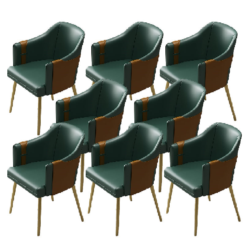 Silla de comedor de cuero tapizado de comedor de estilo glamoroso