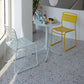 Glam Style Dining Chair Metal Ladder Back Side Chair for Patio