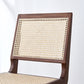 Contemporary Dining Side Chair Solid Wood and Rattan Open Back Armless Chair