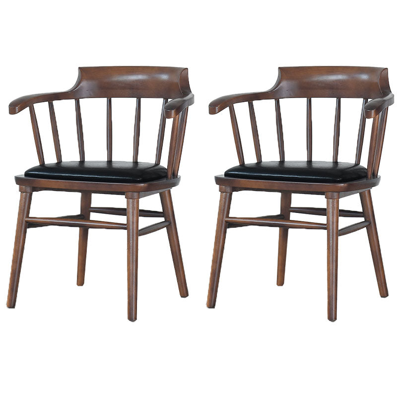 Contemporary Windsor Back Arm Chairs Leather Dining Chairs for Home