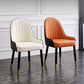 Scandinavian Solid Back Arm Chairs Upholstered Dining Chairs for Kitchen