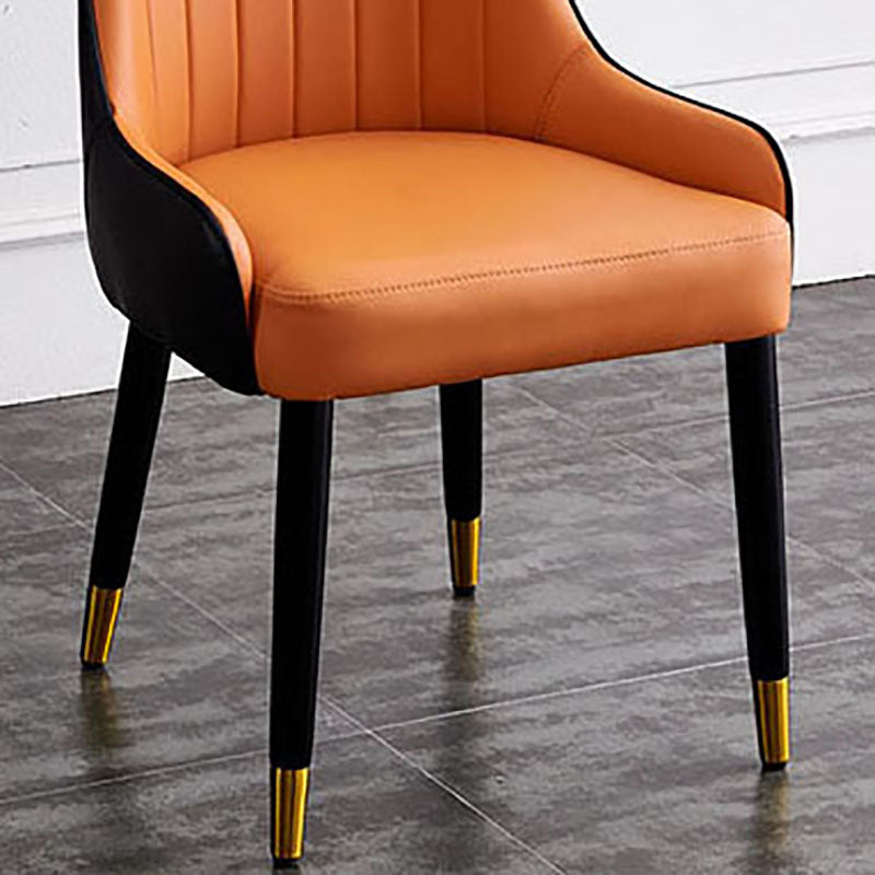 Scandinavian Solid Back Arm Chairs Upholstered Dining Chairs for Kitchen