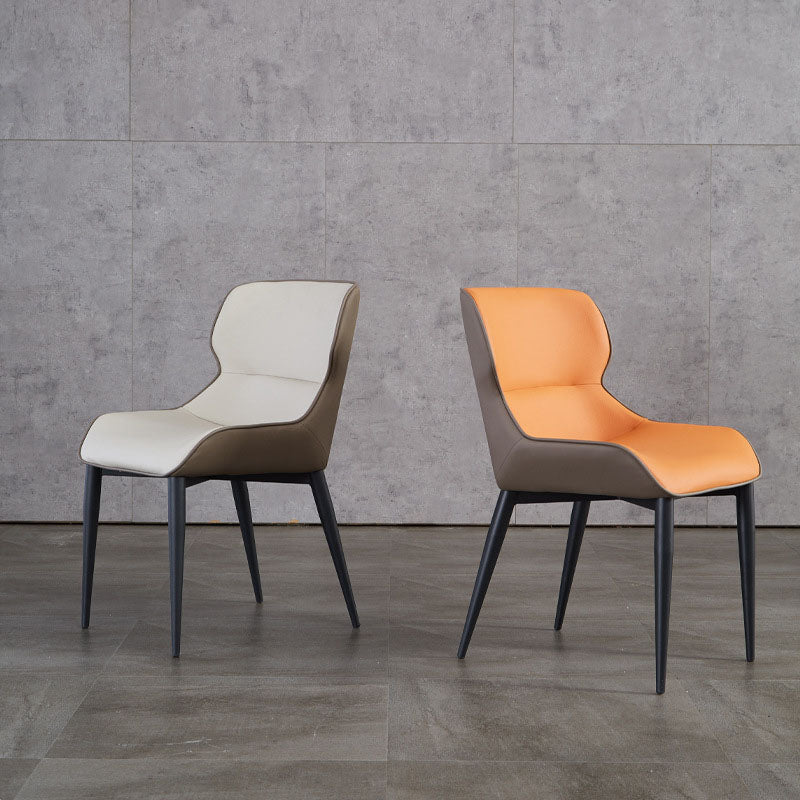 Sedia da pranzo in pelle sedie a braccio parsons in stile contemporaneo