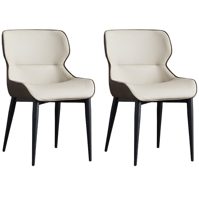 Sedia da pranzo in pelle sedie a braccio parsons in stile contemporaneo