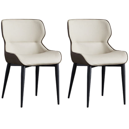 Sedia da pranzo in pelle sedie a braccio parsons in stile contemporaneo