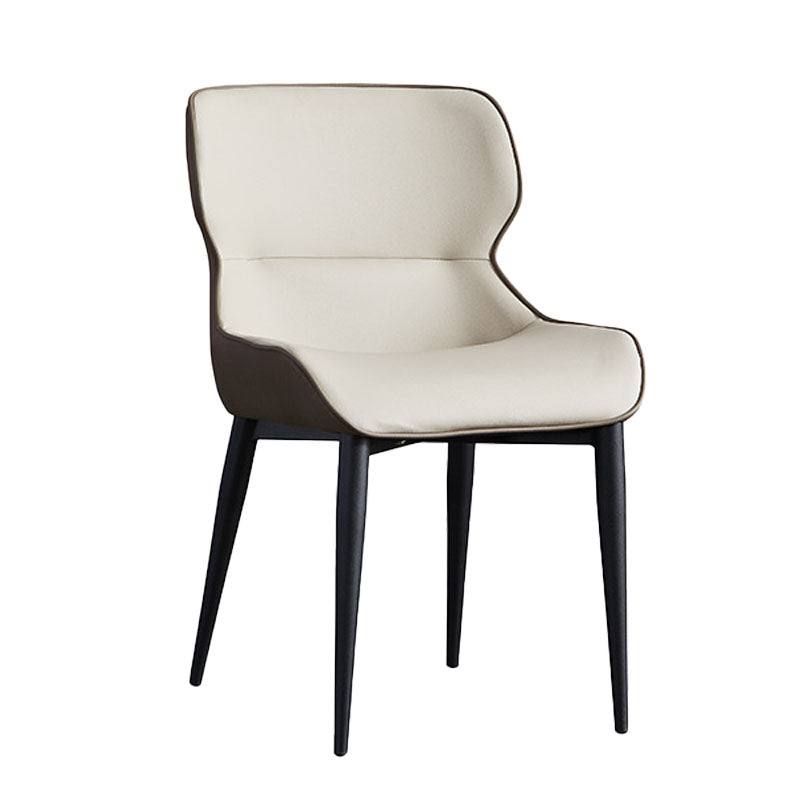 Sedia da pranzo in pelle sedie a braccio parsons in stile contemporaneo