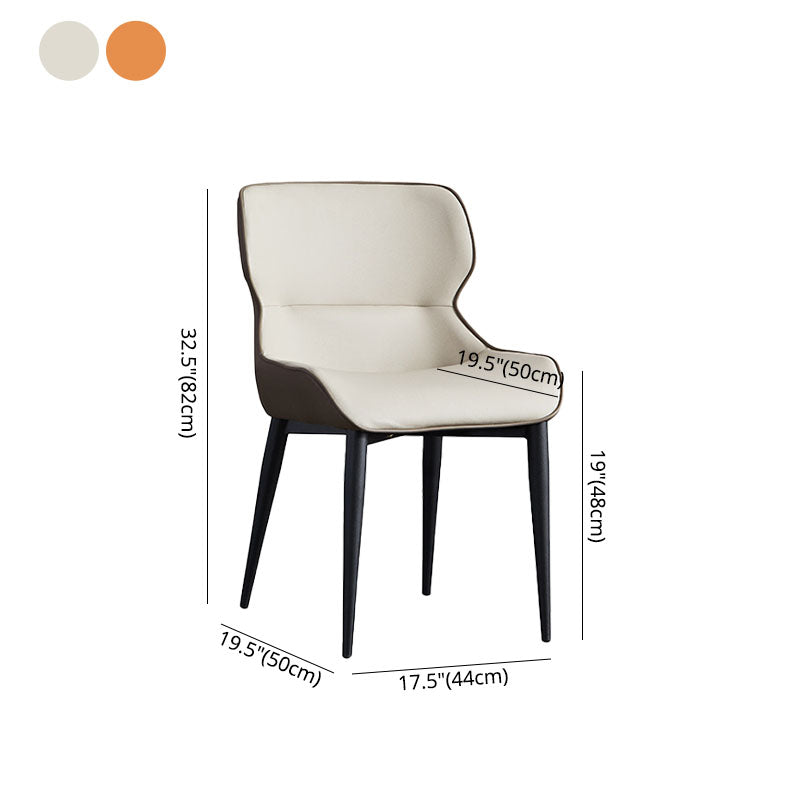 Sedia da pranzo in pelle sedie a braccio parsons in stile contemporaneo