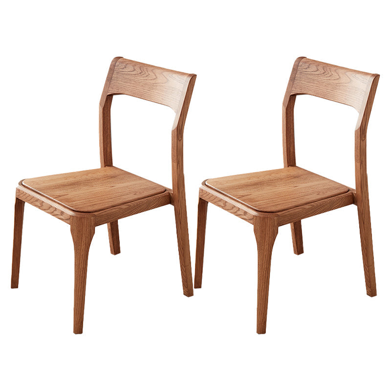 Contemporary Wood Dining Room Chairs Armless Open Back Dining Side Chair Walnut 2 Piece Set Clearhalo 'Dining Chairs' 'Dining Tables & Seating' 'dining_chair' 'furn' 'furn_dining_chair' 'Furniture' 'Kitchen & Dining Furniture' 6035865