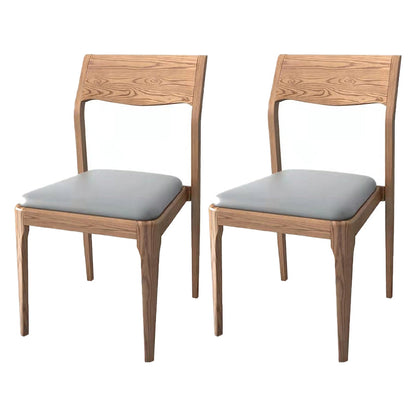 Contemporary Wood Dining Room Chairs Armless Open Back Dining Side Chair Light Blue 2 Piece Set Clearhalo 'Dining Chairs' 'Dining Tables & Seating' 'dining_chair' 'furn' 'furn_dining_chair' 'Furniture' 'Kitchen & Dining Furniture' 6035866
