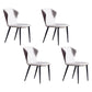 Contemporary Dining and Accent Chairs Matte Finish Leather Curved Wingback Side Chair Grey 4 Piece Set Clearhalo 'Dining Chairs' 'Dining Tables & Seating' 'dining_chair' 'furn' 'furn_dining_chair' 'Furniture' 'Kitchen & Dining Furniture' 6035914