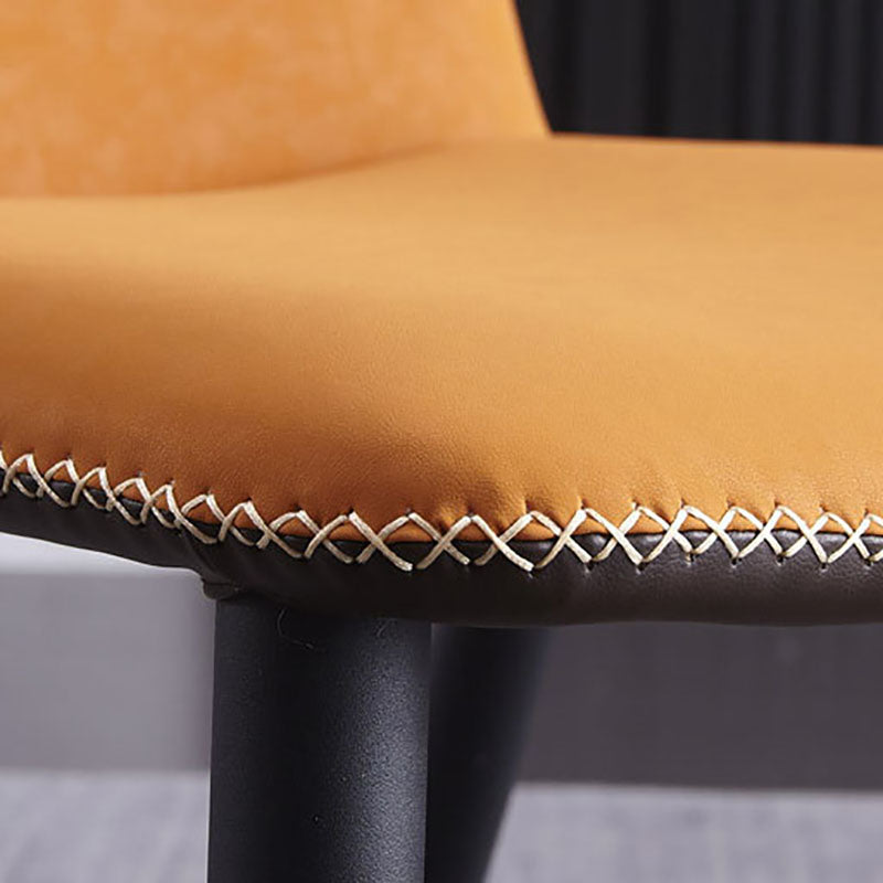 Contemporary Dining and Accent Chairs Matte Finish Leather Curved Wingback Side Chair Clearhalo 'Dining Chairs' 'Dining Tables & Seating' 'dining_chair' 'furn' 'furn_dining_chair' 'Furniture' 'Kitchen & Dining Furniture' 6035922