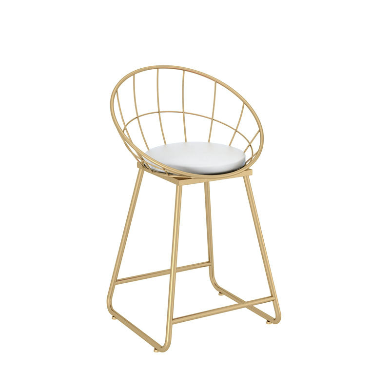 Armless Open Back Dining Chair Nordic Style Metal Dining Room Chair for Home Use White 1 Piece Clearhalo 'Dining Chairs' 'Dining Tables & Seating' 'dining_chair' 'furn' 'furn_dining_chair' 'Furniture' 'Kitchen & Dining Furniture' 6035937