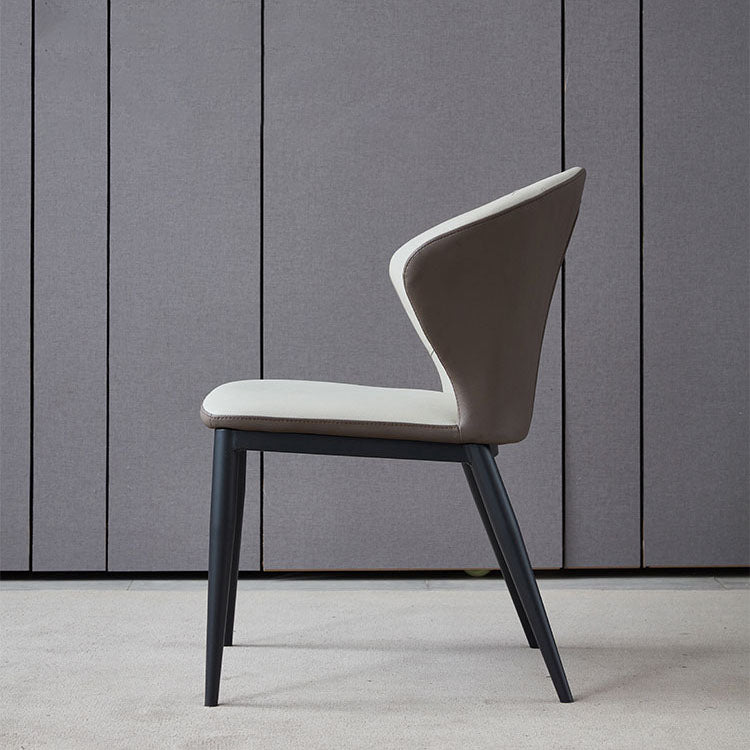 Modern Home Leather Side Chair Matte Finish Wingback Dining Chair