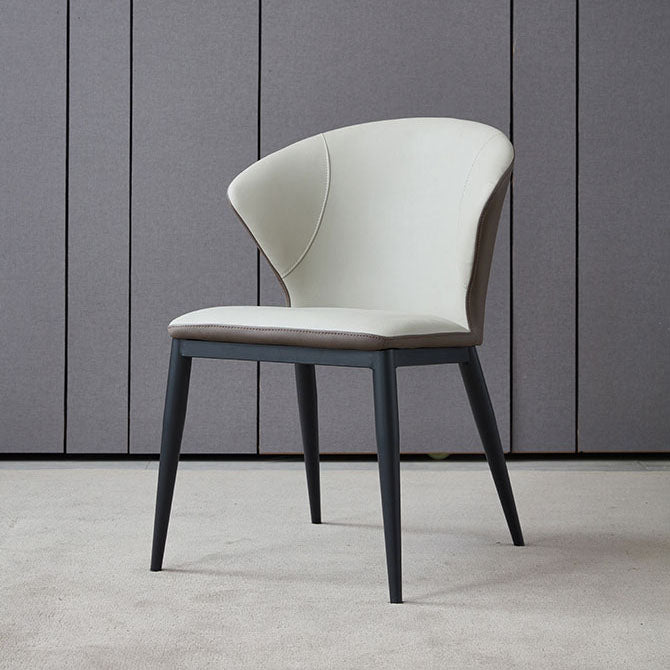 Modern Home Leather Side Chair Matte Finish Wingback Dining Chair