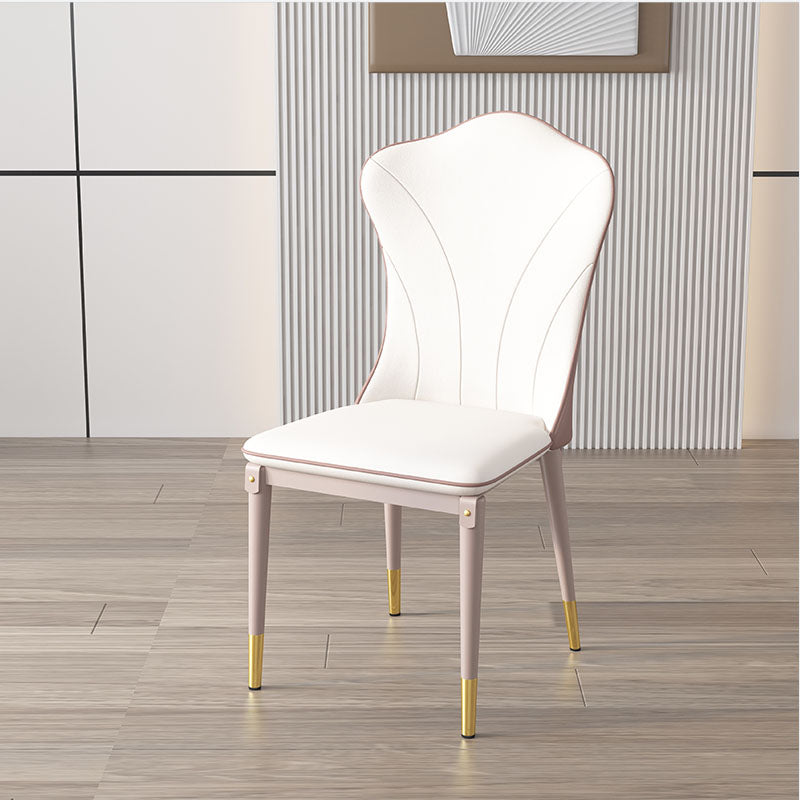 Leather Dining Side Chair Scandinavian Design Solid Back Armless Dining Chairs Clearhalo 'Dining Chairs' 'Dining Tables & Seating' 'dining_chair' 'furn' 'furn_dining_chair' 'Furniture' 'Kitchen & Dining Furniture' 6035994
